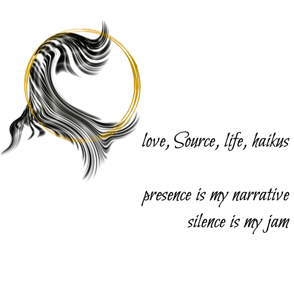 A Guided Influence poetry logo.\n\nlove, Source, life, haikus\npresence is my narrative\nsilence is my jam.